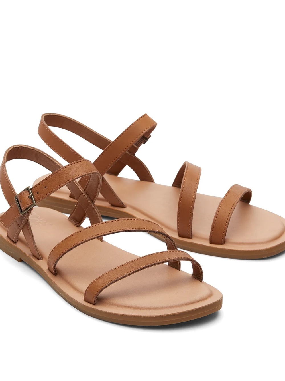 Women’s TOMS Kira Leather Tan Strappy Sandals